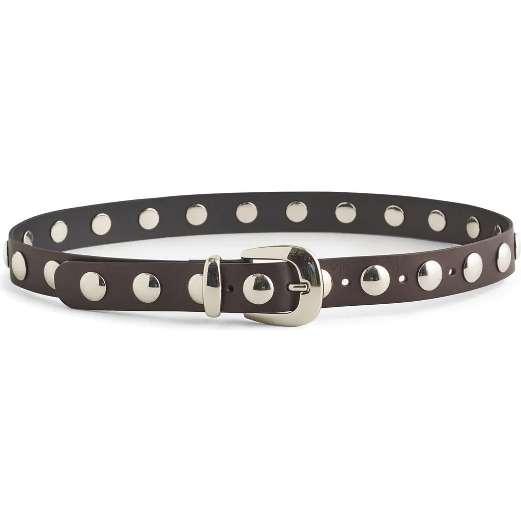 Madewell Studded Western Leather Belt in True Black Multi at Nordstrom, Size Medium | Nordstrom