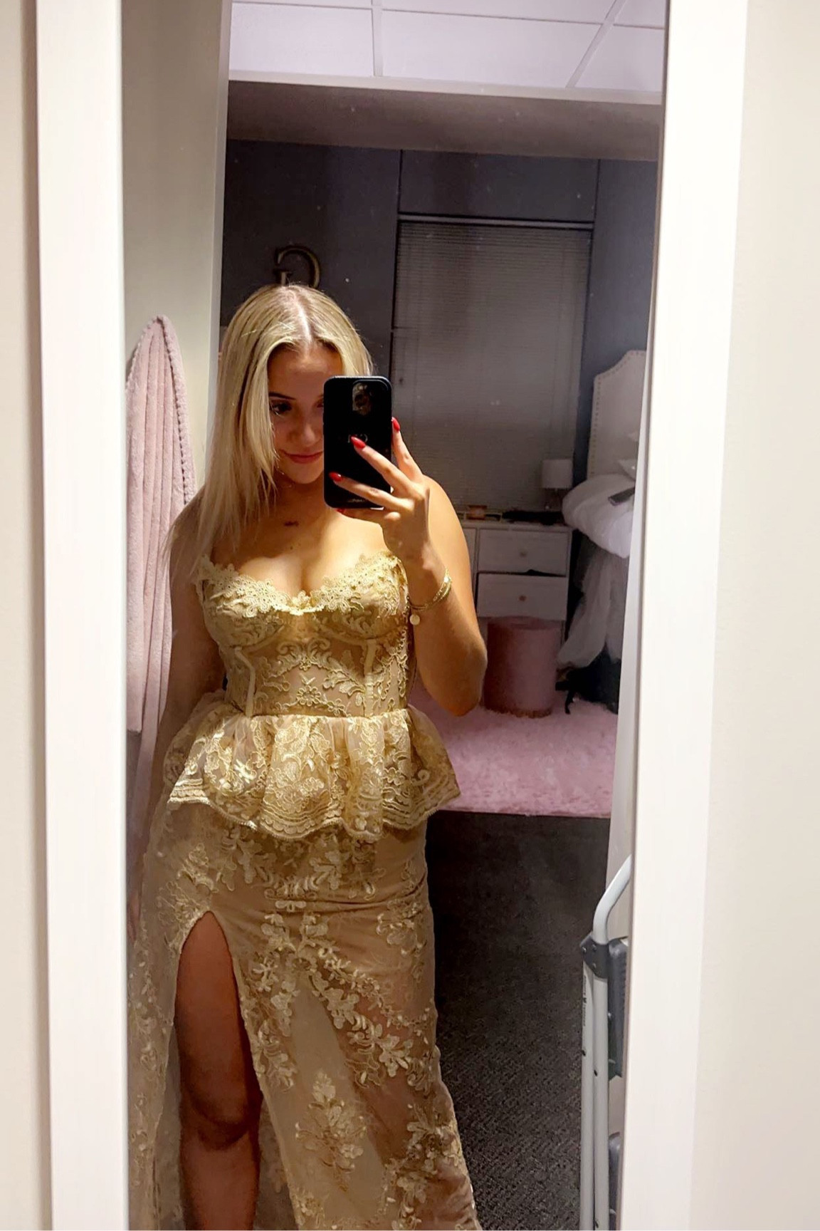 v chapman gold dress The Ellerie Dress in Butter Yellow Baroque Floral 8 / Butter Yellow Baroque Floral main image 1