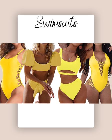 Yellow swimsuit, bikini, one piece, swimsuit under $50  

#LTKSeasonal #LTKSwim #LTKFindsUnder100