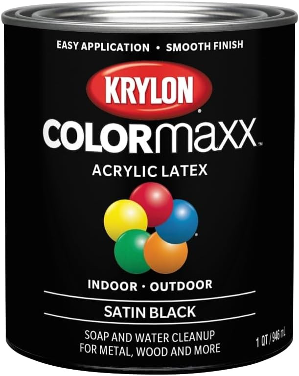 Krylon COLORmaxx Brush-On, Satin, Black, 1 Quart | Amazon (US)