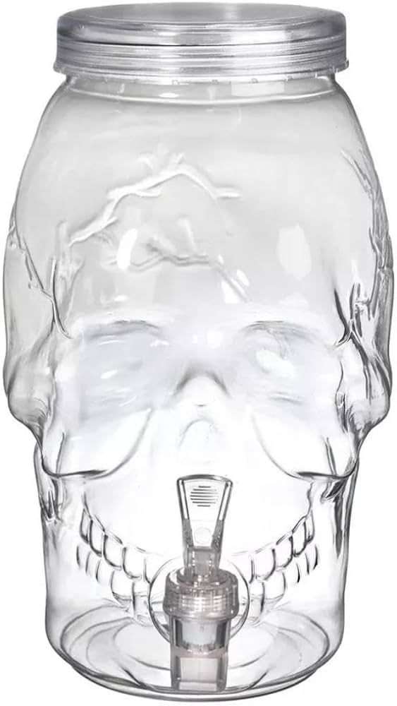Spooky Skull Clear Plastic Drink Dispenser - 1 Gallon (1 Count) - Unique & Eye-Catching Design Du... | Amazon (US)