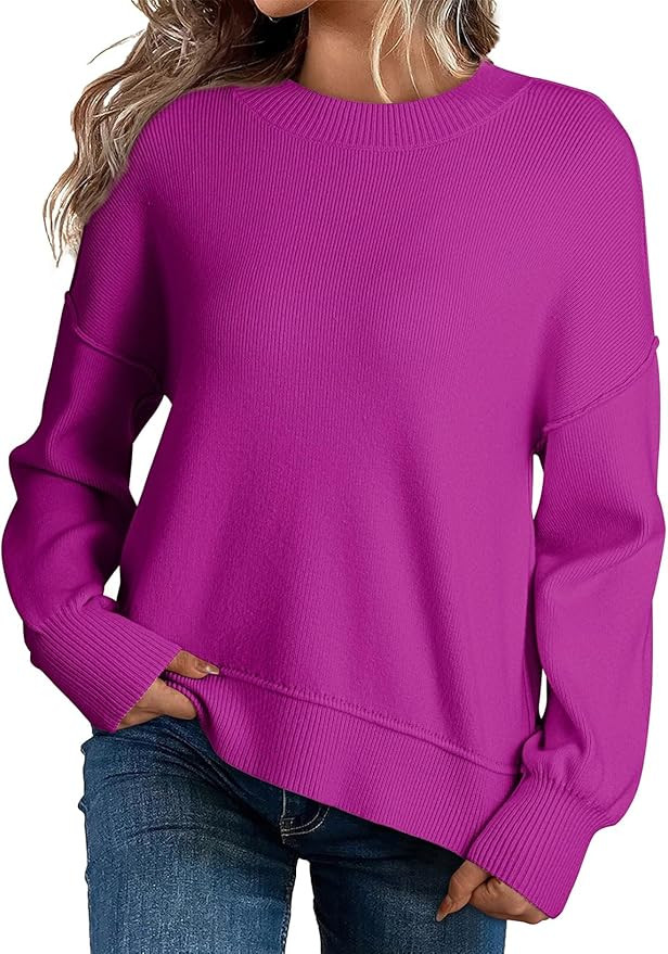 Dokotoo Sweaters Colorblock Crewneck Pullover | Amazon (US)