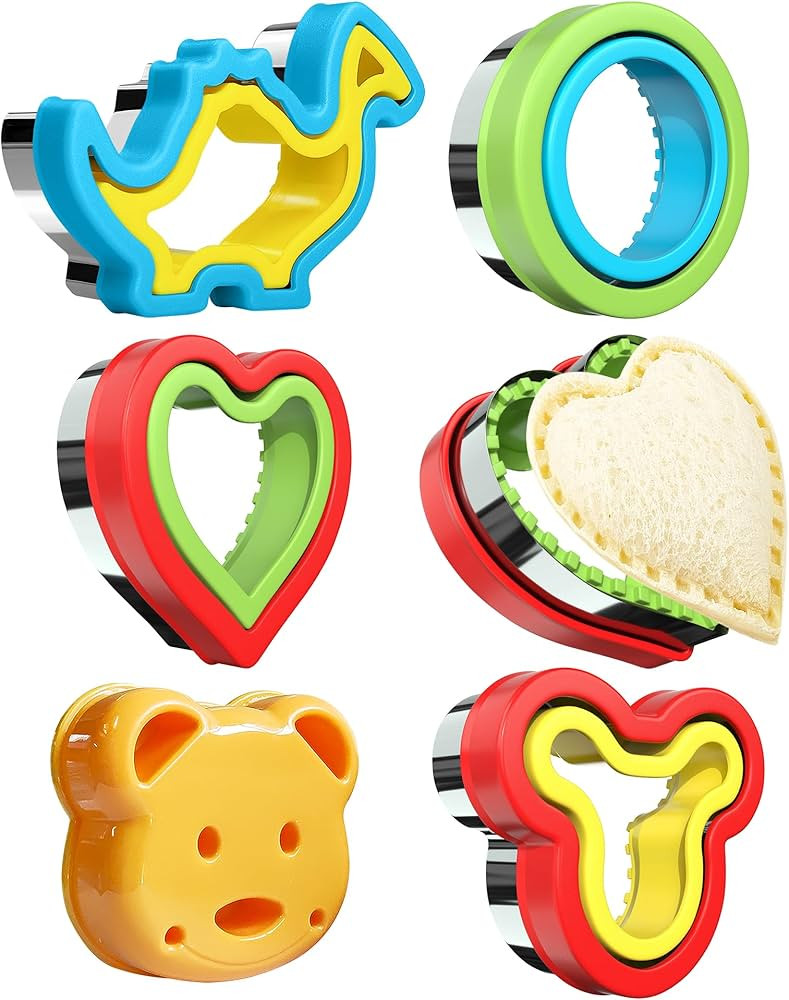Sandwich Cutter and Sealer for Lunch - 5 PCS Uncrustable Maker for Lunchbox and Bento Box - Cooki... | Amazon (US)