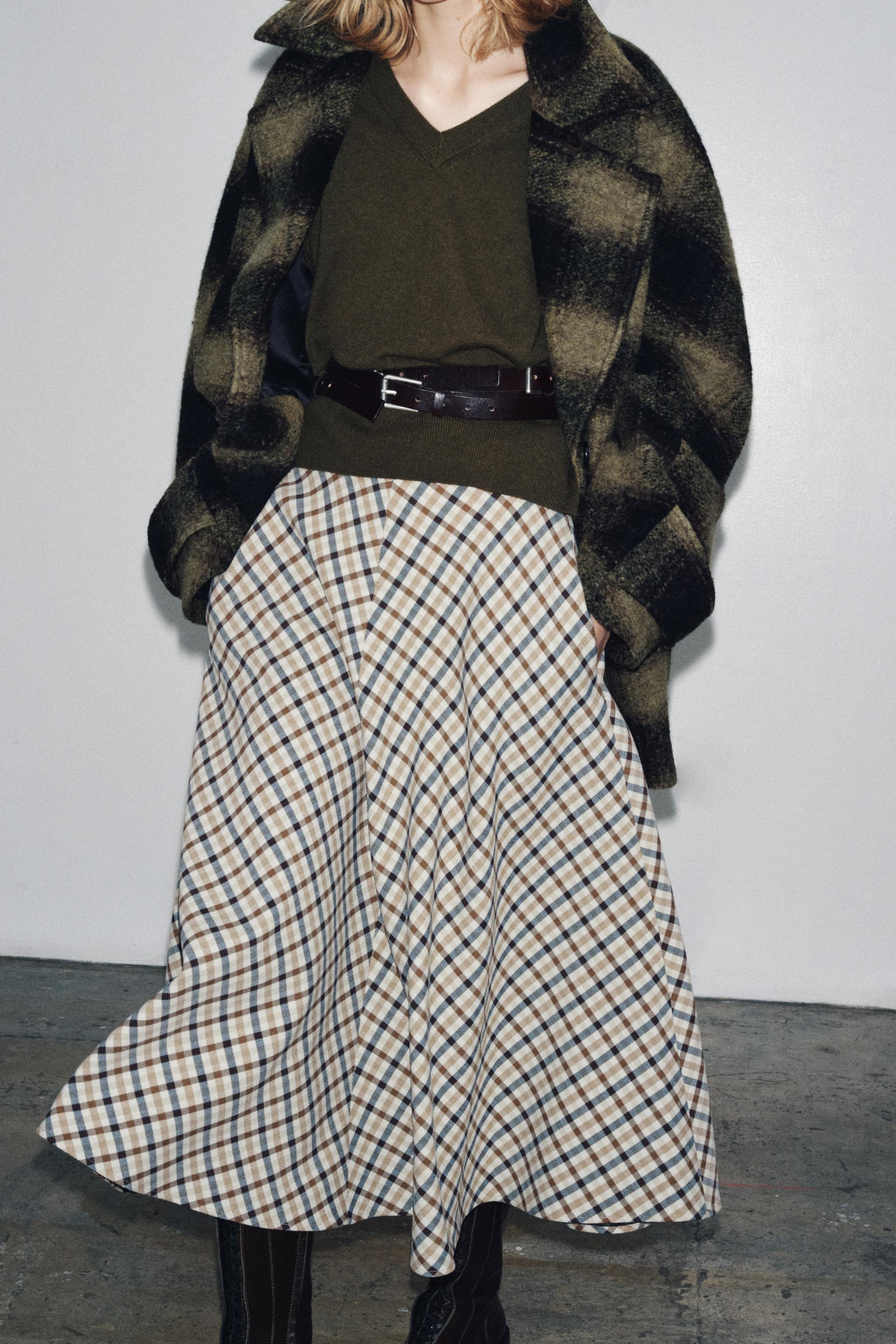 PLAID CAPE SKIRT ZW COLLECTION | Zara US