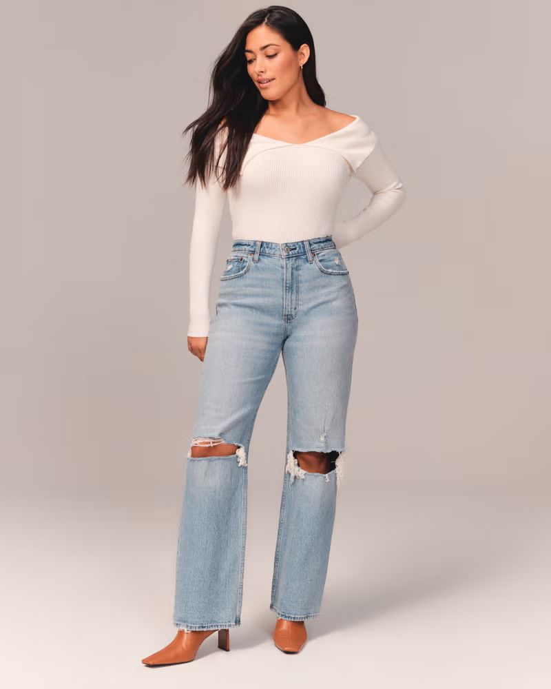 Women's Curve Love 90s Ultra High Rise Relaxed Jeans | Women's Bottoms | Abercrombie.com | Abercrombie & Fitch (US)