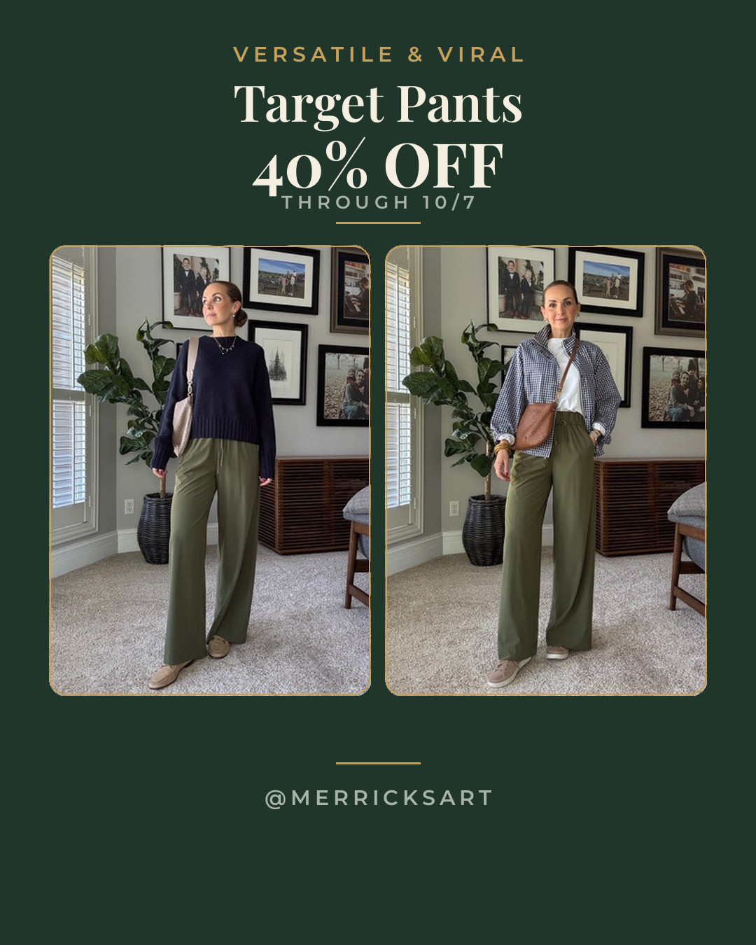 Viral @Target pants are 40% off through TONIGHT! I am in a small but come in multiple colors. Regular & Short lengths. I am in a small regular.  

 #LTKootd