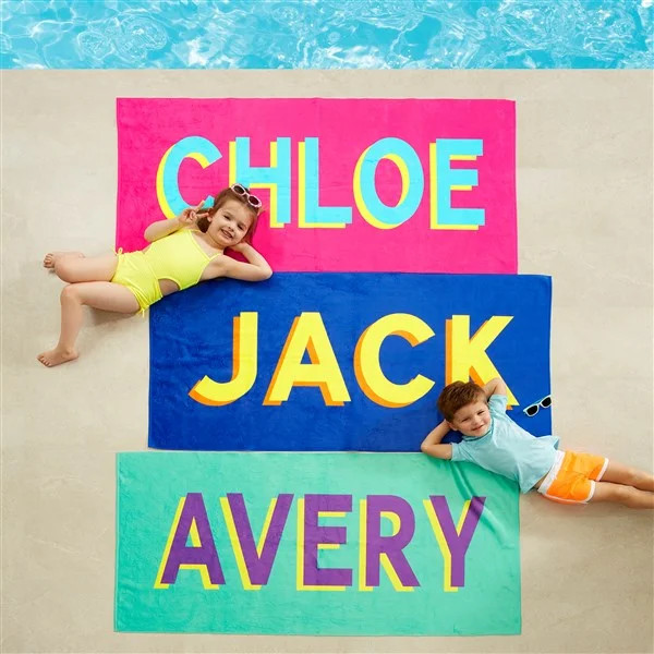 Shadow Name Personalized Beach Towel - Small | Personalization Mall