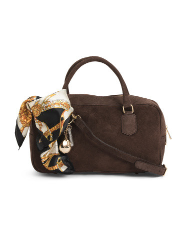 Made In Italy Suede Bowling Bag | TJ Maxx
