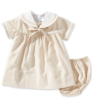 Edgehill Collection x Megan Karp Baby Girls James Sailor Short Sleeve Bow Detail Dress | Dillard'... | Dillard's
