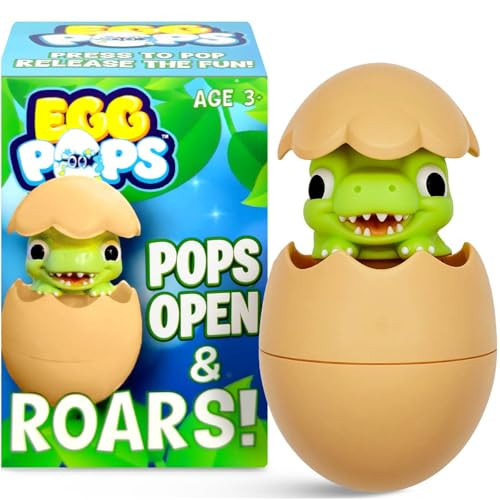 Egg Pops Talking Easter Egg Toy - Figure Pops Up & Plays Sounds, Easter Basket Stuffers for Teens - Interactive Kids Toys or Funny Gag Gifts for Teens, Cute Collectible Spring Character (Dino) | Amazon (US)