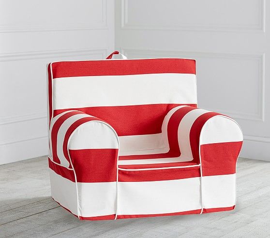 Red Classic Rugby Stripe Anywhere Chair® | Pottery Barn Kids
