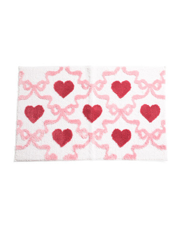 21x34 Heart Bow Trellis Bath Rug | TJ Maxx
