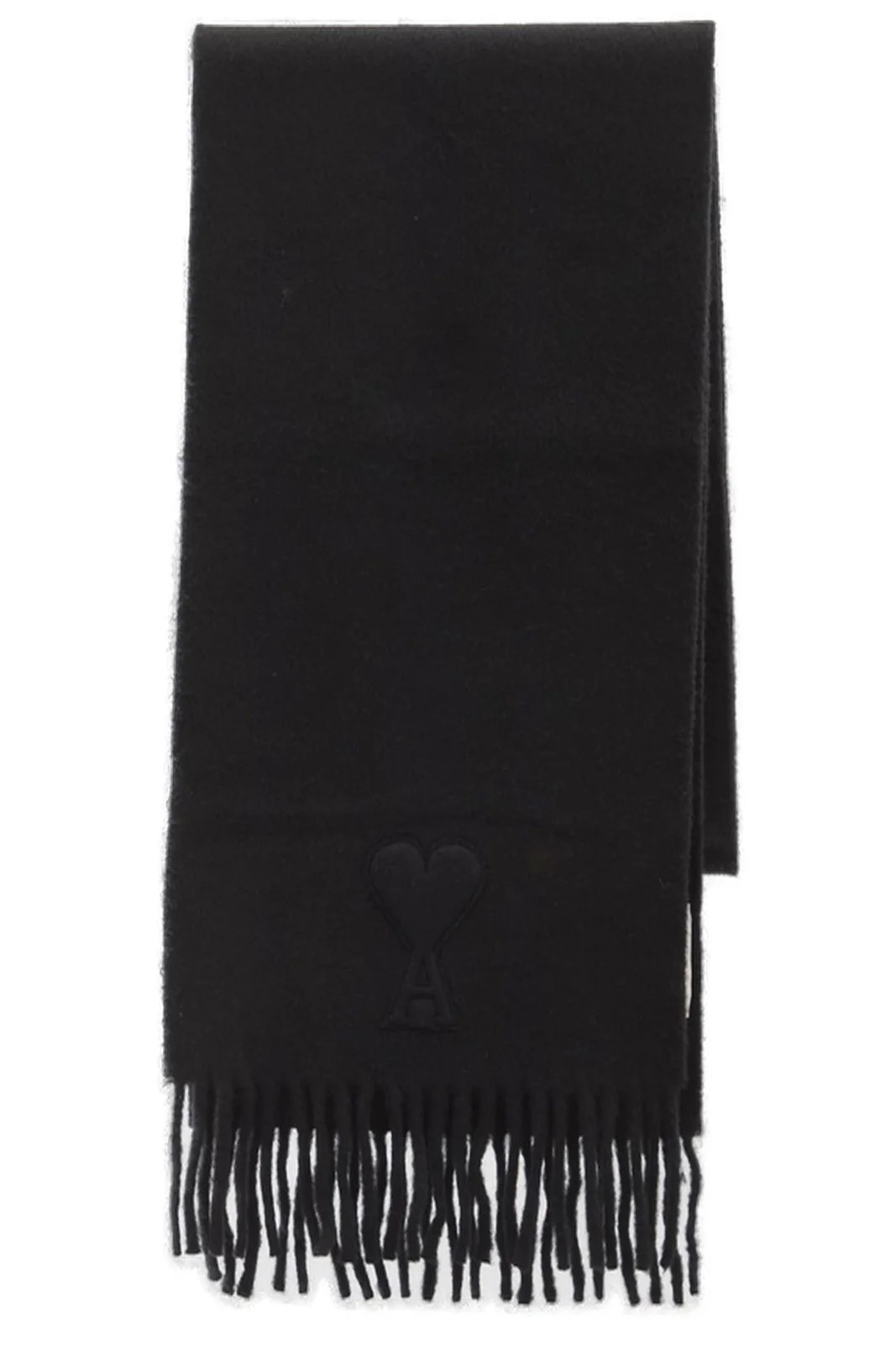AMI Ami De Coeur Fringed Embossed Scarf | Cettire Global