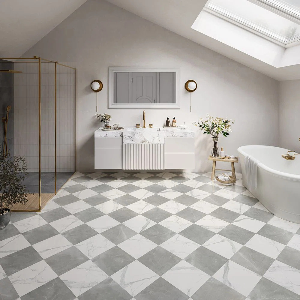 Tuscany Checkerboard 12X12 Marble Look Porcelain Tile | Wayfair North America