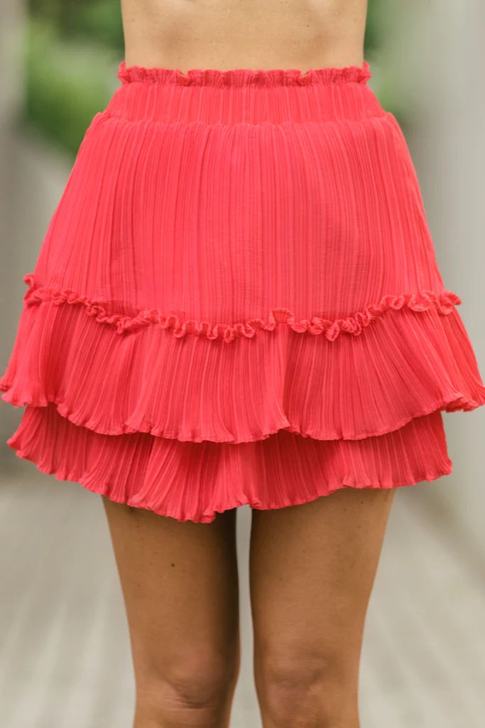 Perfect View Flamingo Pink Ruffled Skirt | The Mint Julep Boutique