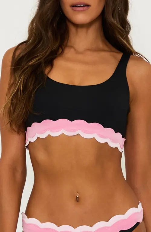 Beach Riot Marin Scallop Colorblock Bikini Top in Sweet Berr at Nordstrom, Size X-Small | Nordstrom