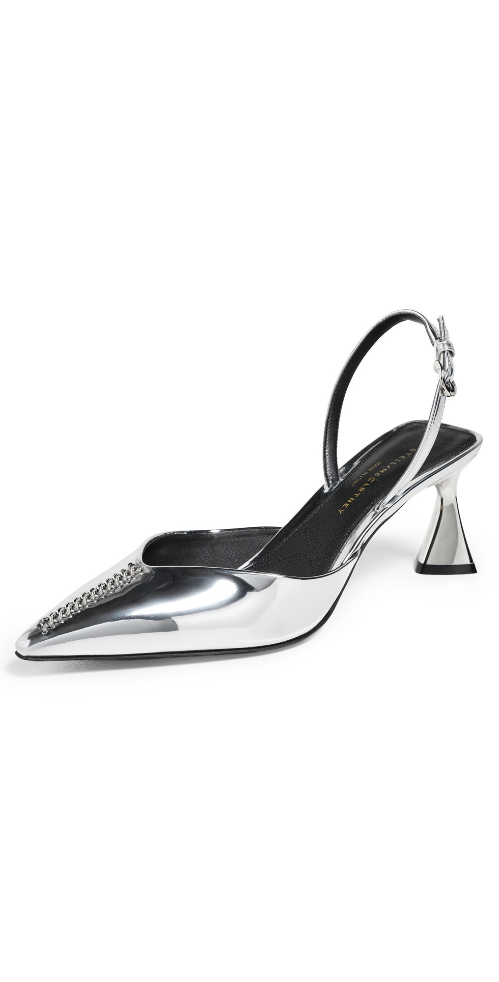 Stella McCartney Elsa Mirror Alter Mat Slingback Heels 65mm Silver 40 | Shopbop