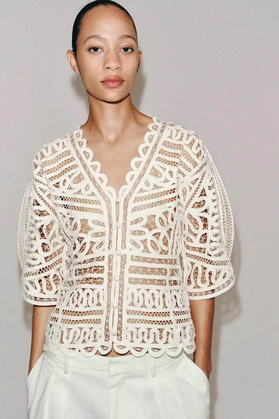 ZW COLLECTION CROCHET TOP | Zara US