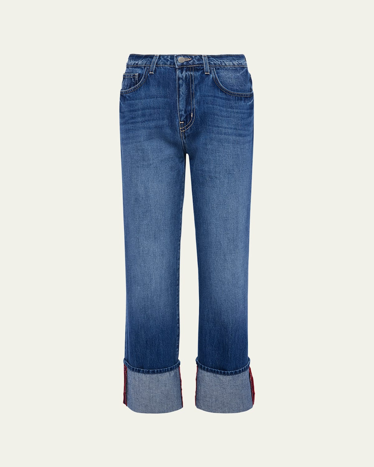 Leighton Ultra High-Rise Cuffed Stovepipe Jeans | Bergdorf Goodman