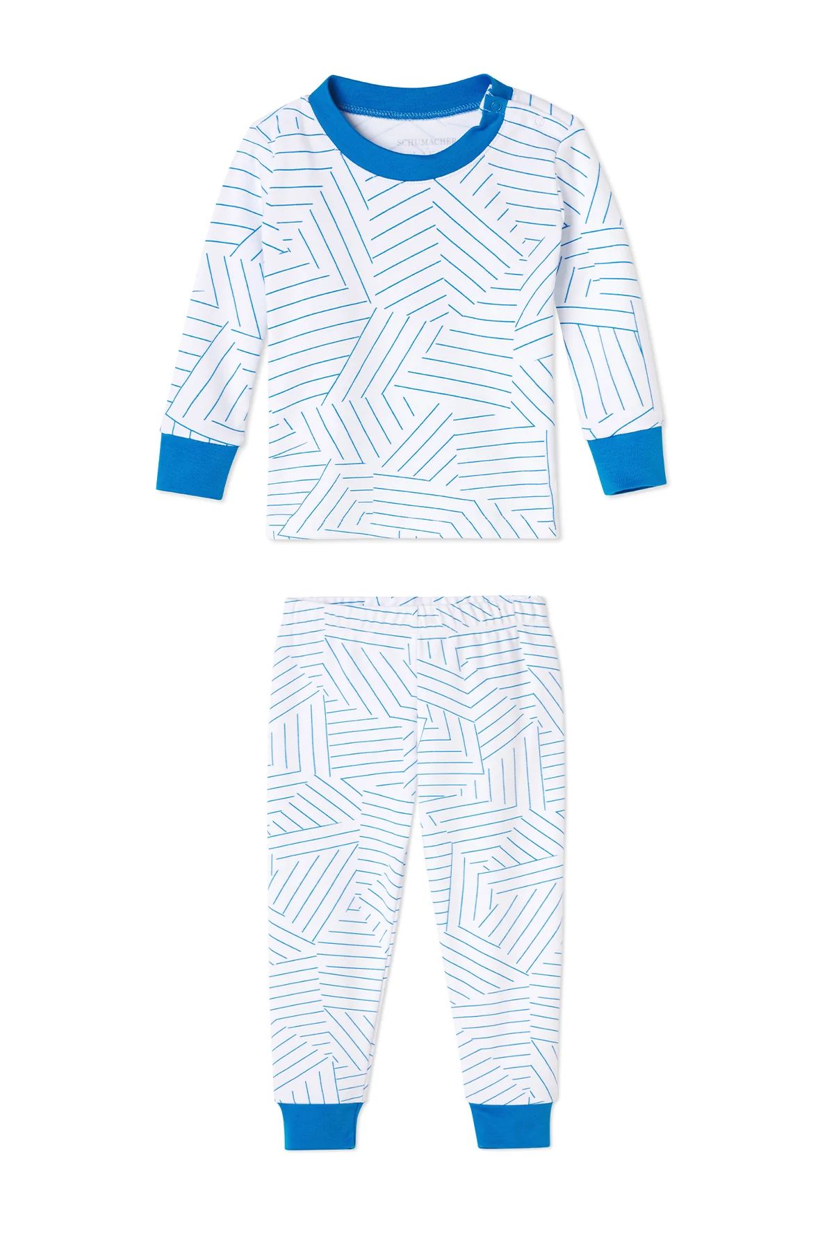 Schumacher x LAKE Baby Long-Long Set in Cobalt | LAKE Pajamas