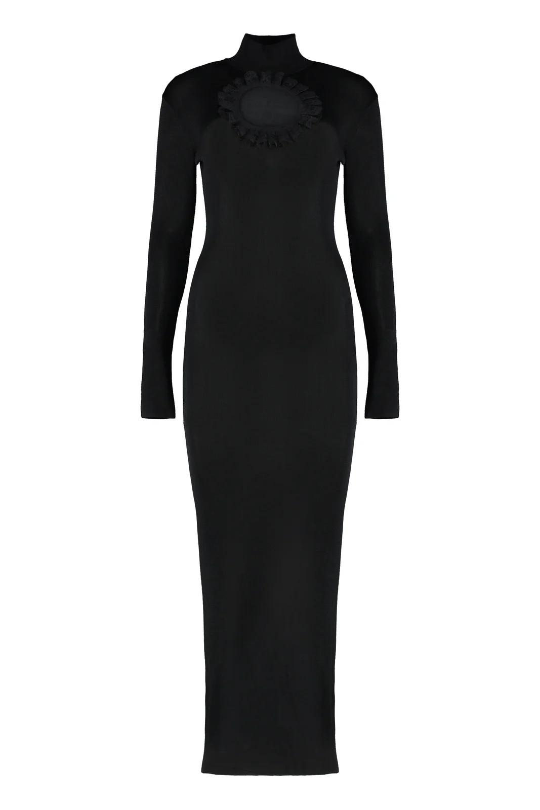 Self-Portrait Long-Sleeved Knitted Maxi Dress | Cettire Global