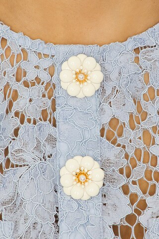 Fine Lace Mini Dress in Blue | Revolve Clothing (Global)