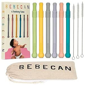 Teething Sticks for Babies 0-36 Months - Super Soft Silicone Teethers in 6 Vibrant Colors, Infant... | Amazon (US)