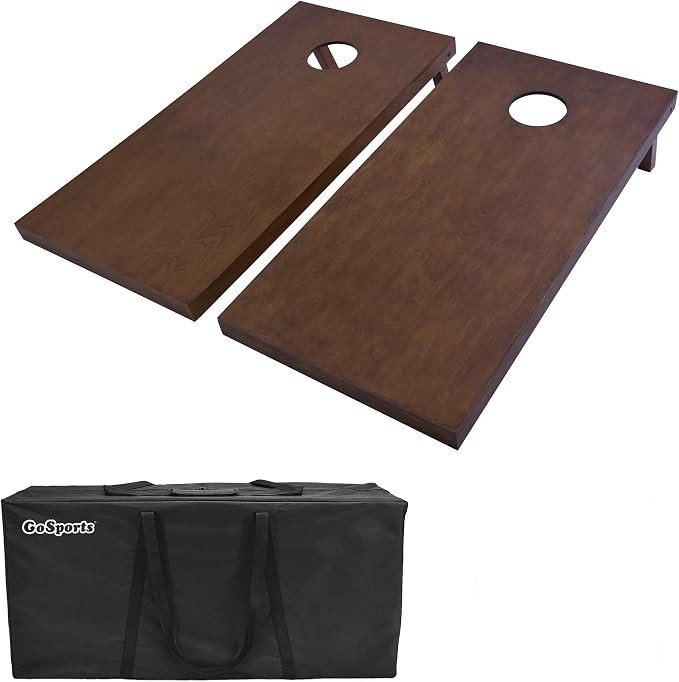 GoSports 4 ft x 2 ft Regulation Size Wooden Cornhole Boards Set with Dark Brown Varnish - Include... | Amazon (US)