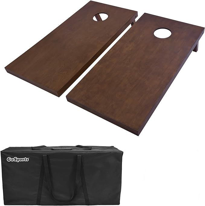 GoSports 4 ft x 2 ft Regulation Size Wooden Cornhole Boards Set with Dark Brown Varnish - Include... | Amazon (US)