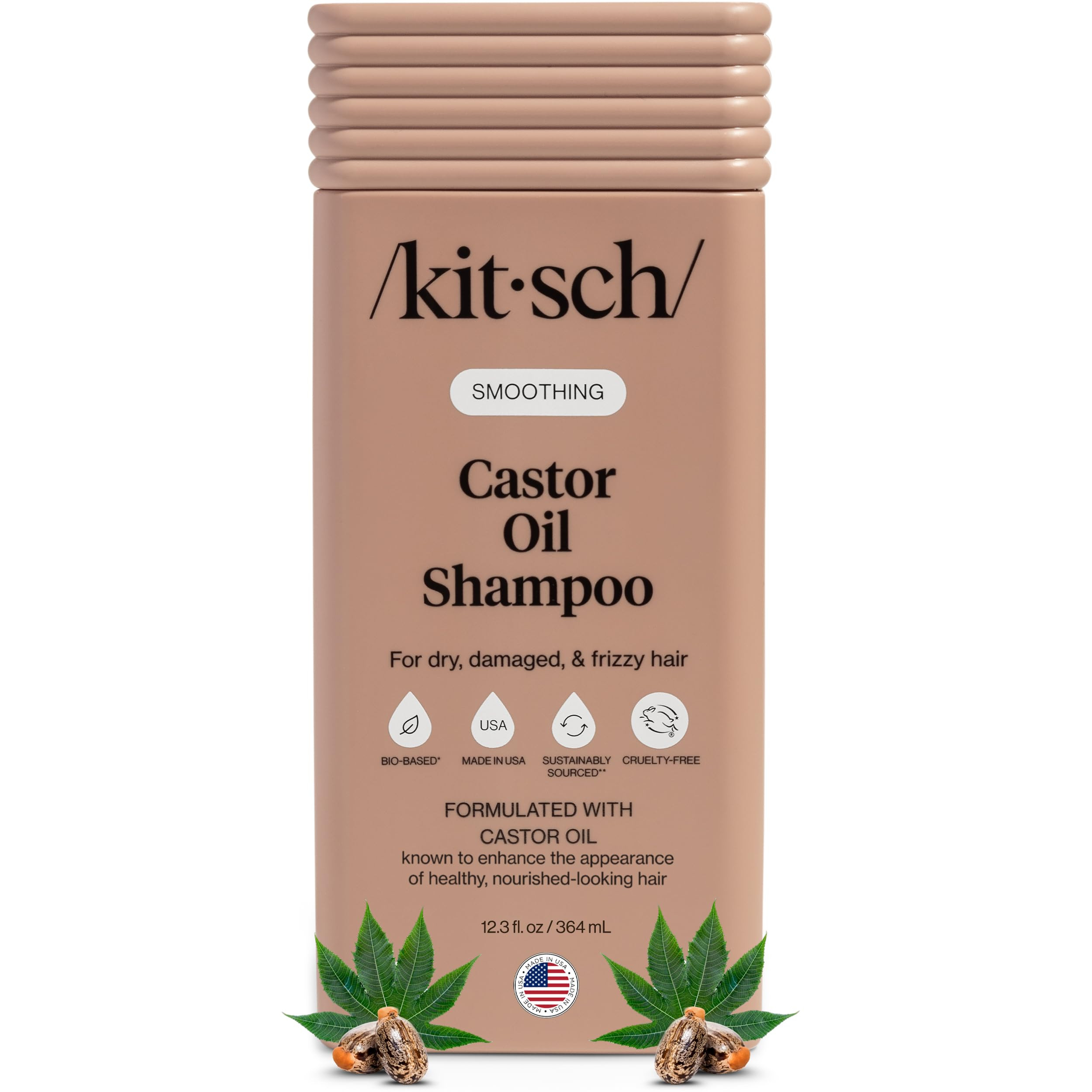 Amazon.com : Kitsch Smoothing Castor Oil Liquid Shampoo – Nourishing Hair Shampoo for Women & M... | Amazon (US)