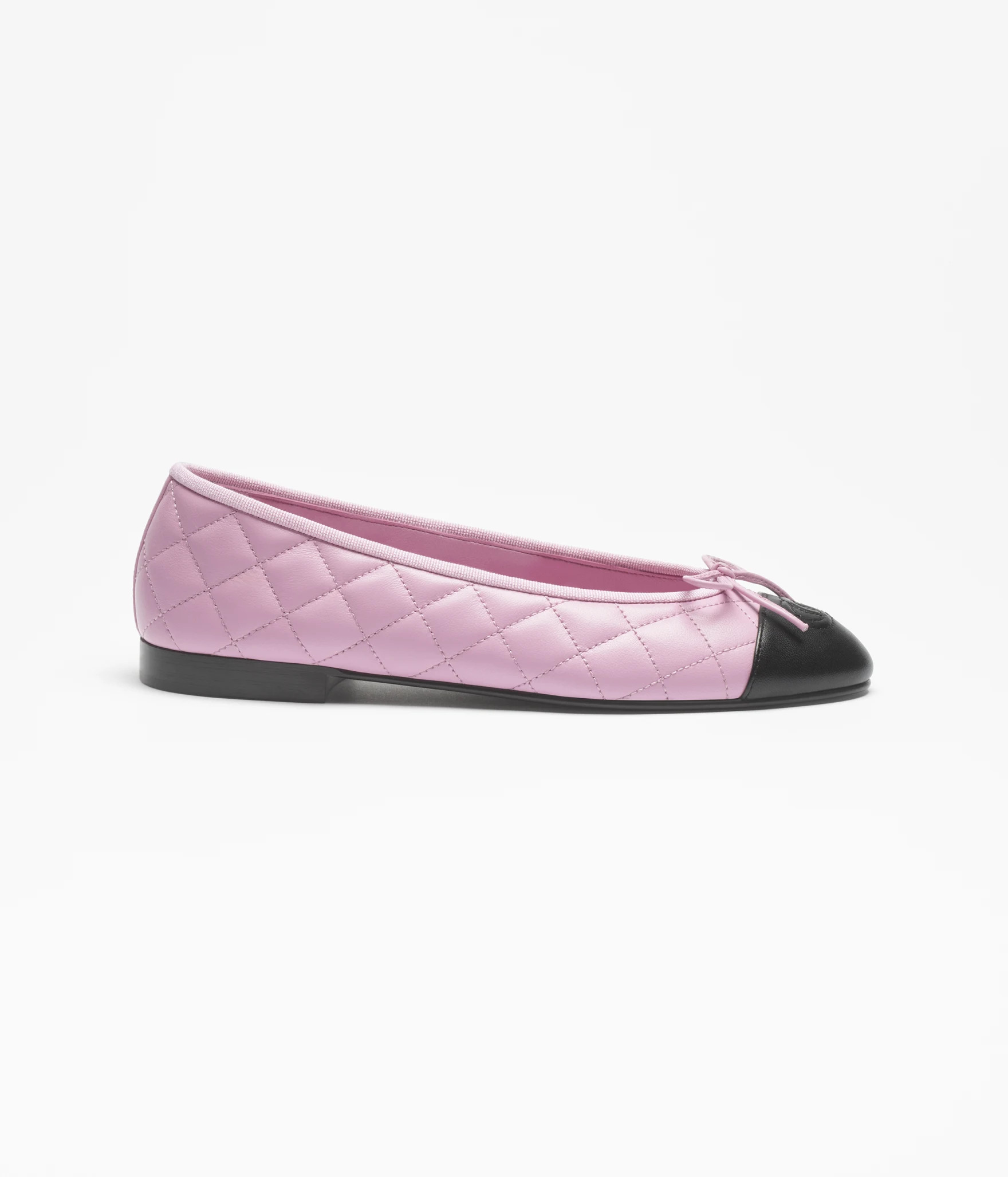 Ballet flats - Lambskin, pink & black — Fashion | CHANEL | Chanel, Inc. (US)