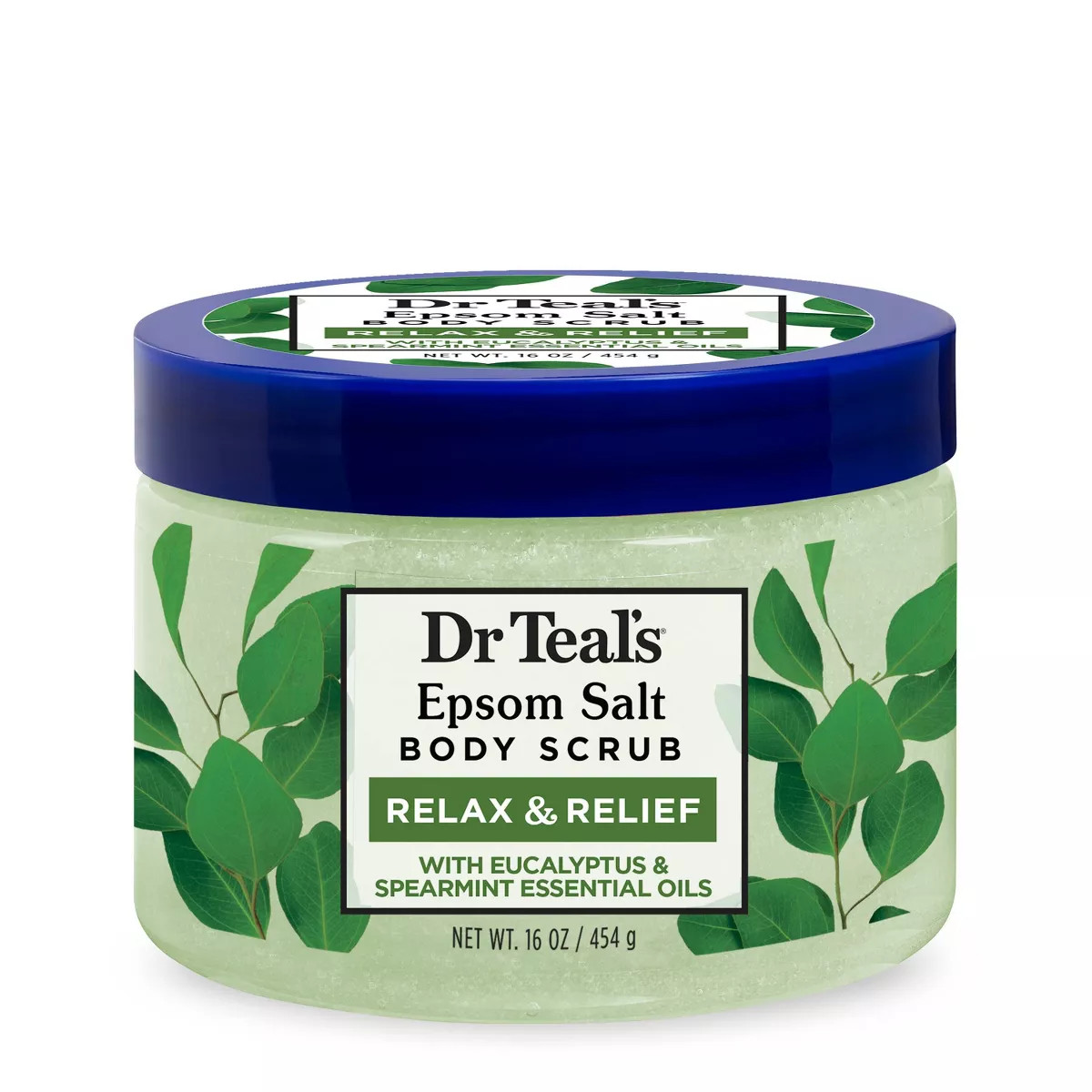 Dr Teal's Exfoliate & Renew Eucalyptus & Spearmint Epsom Salt Body Scrub - 16oz | Target