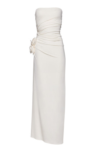 Floral-Detailed Strapless Gown | Moda Operandi (Global)