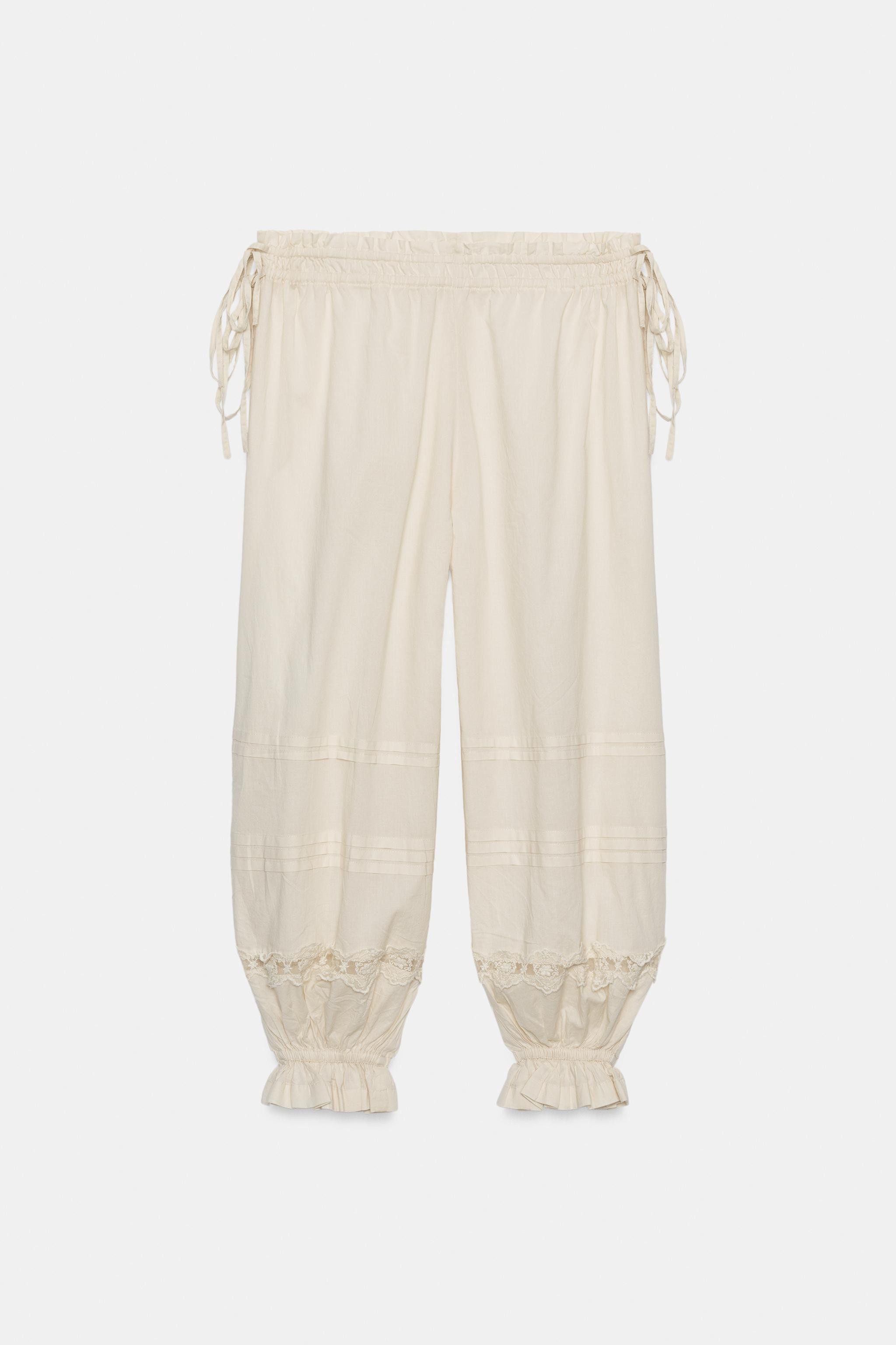 PLEATED LACE PANTS | Zara US