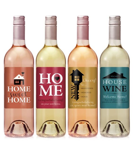 Housewarming Gift - New Home Housewarming - Realtor Client Gift  - New Home Wine Labels - Housewa... | Etsy (US)