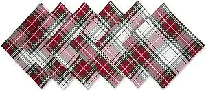 DII Tartan Plaid Collection Holiday Dining Table & Kitchen Décor, Christmas Napkin, 20x20, Red, ... | Amazon (US)