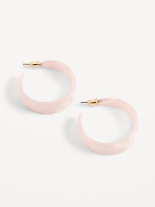 Gold-Plated Acetate Hoop Earrings for Women | Old Navy (US)