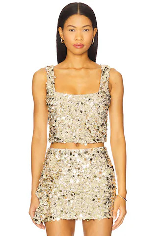 Show Me Your Mumu Mixer Top in Gold Metallic from Revolve.com | Revolve Clothing (Global)