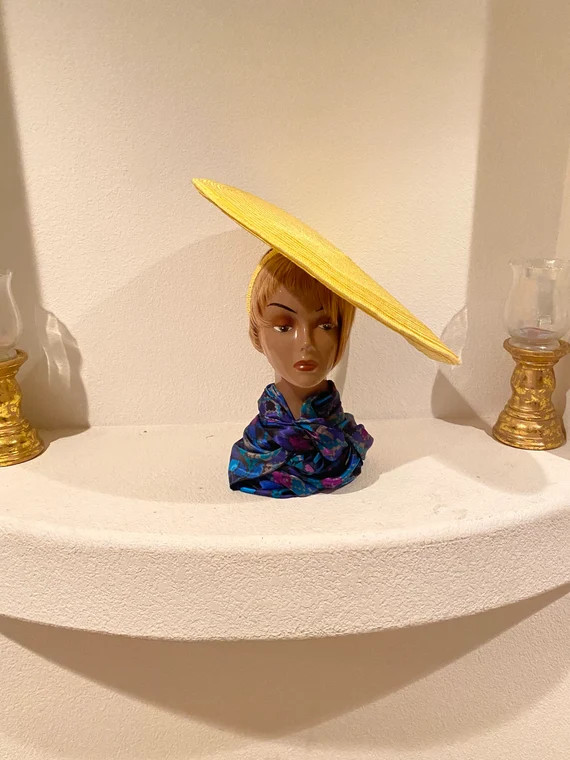 Cart Wheel Yellow Fascinator Hat | Etsy | Etsy (US)