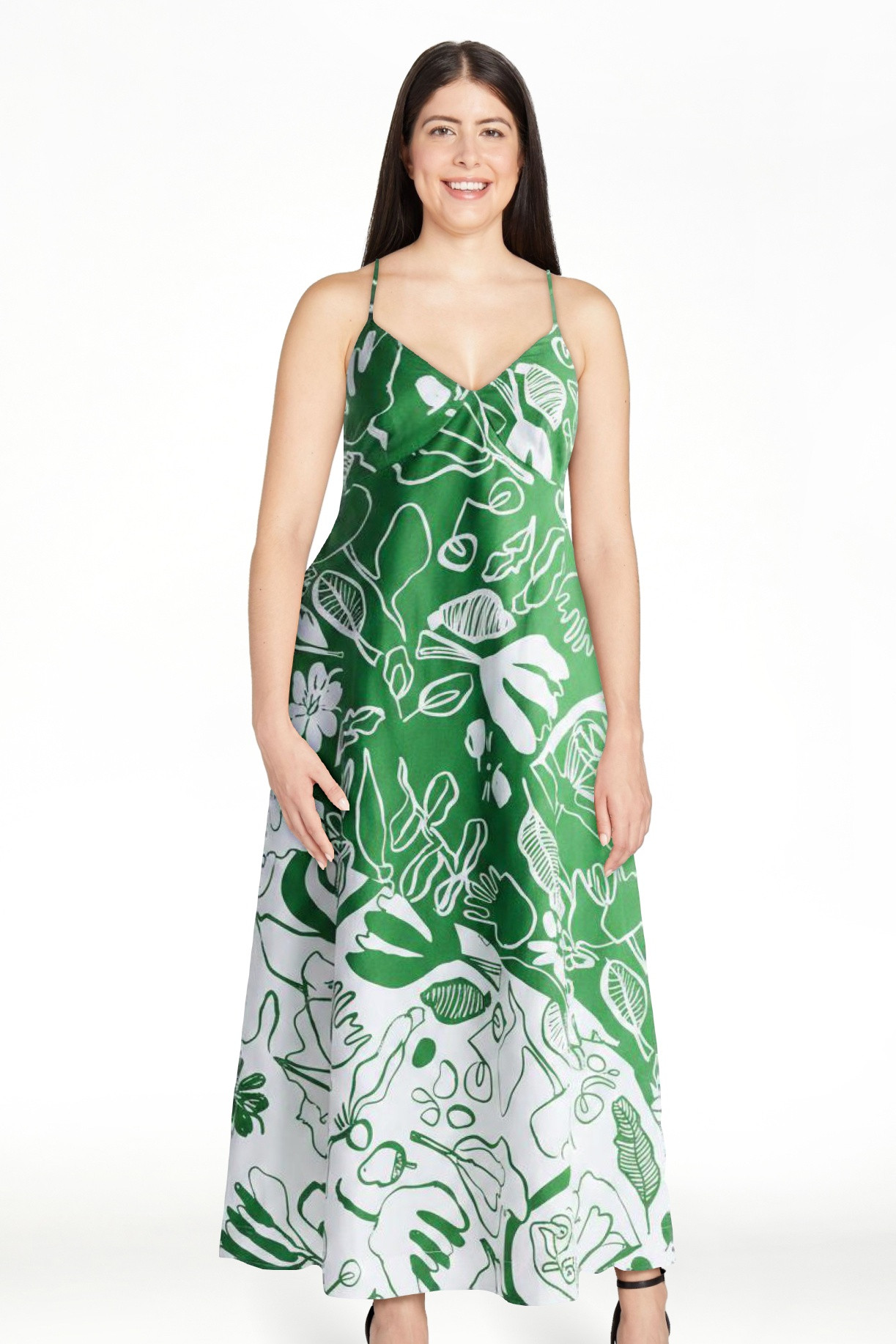 Free Assembly Women's Tie Back Cotton Maxi Dress, Sizes XS-XXL | Walmart (US)