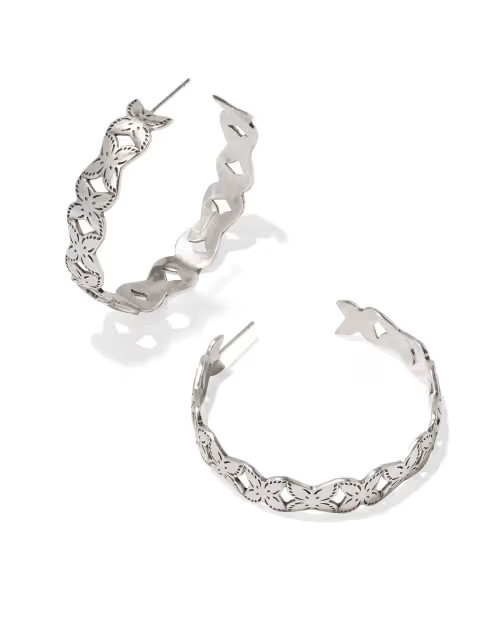 Keziah Hoop Earrings in Vintage Silver | Kendra Scott