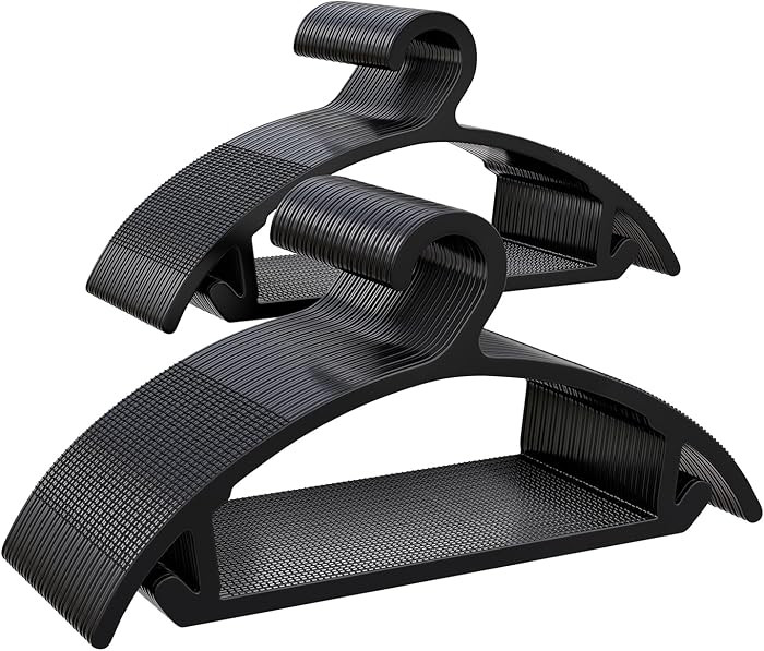 80 Pack Clothes Hangers, Non Slip Heavy Duty Plastic Hangers, Space Saving All-in-One Garment Han... | Amazon (US)