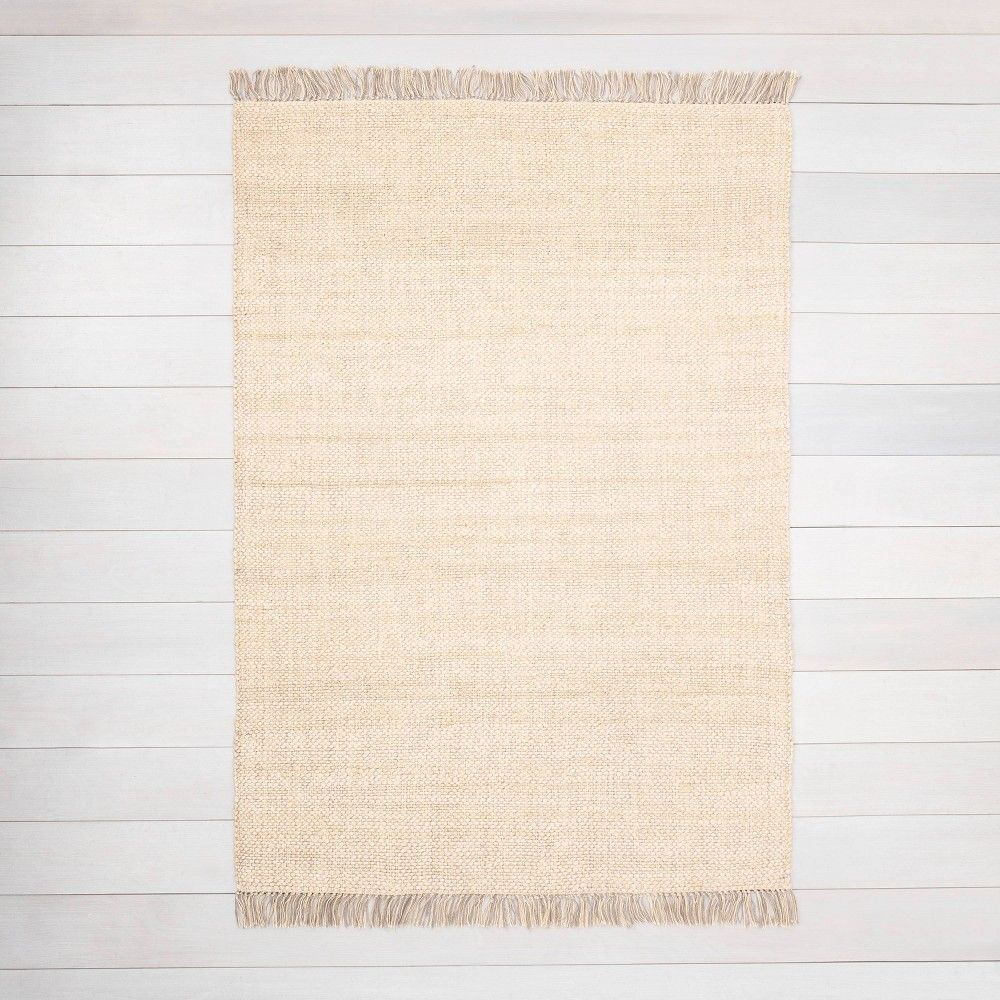 5'x7' Bleached Jute Rug with Fringe - Hearth & Hand with Magnolia | Target