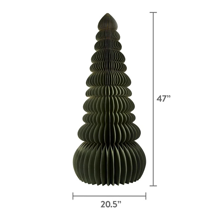 Holiday Time 47IN Tall Green Paper Christmas Tree | Walmart (US)