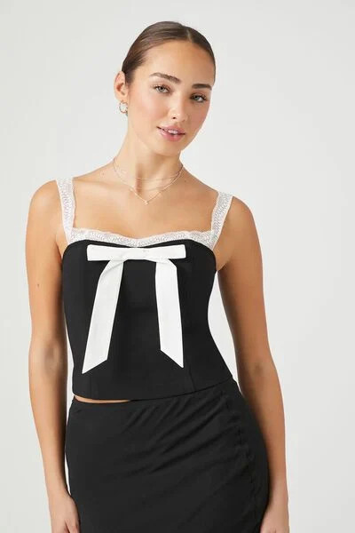 Bow Lace-Trim Cami | Forever 21