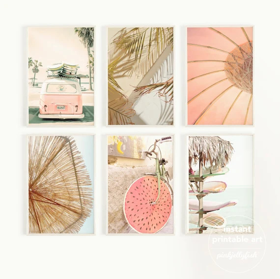 Set of 6 Beach Prints College Dorm Room Decor Teen Girl Room | Etsy | Etsy (US)