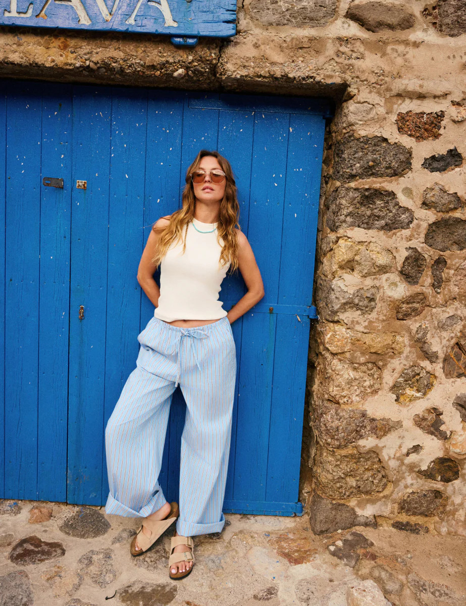 Blue Striped Shona Trousers | Nobody's Child
