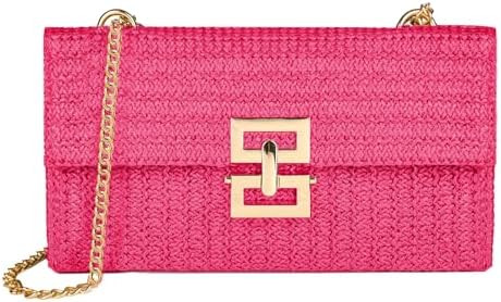 Straw Chain Clutch Purses for Women Ladies Woven Envelope Handbag Shoulder Crossbody Beach Bag | ... | Amazon (US)