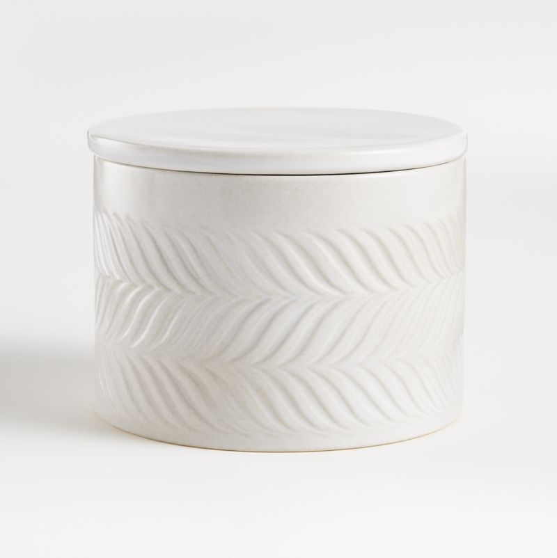 Fern Mid-Century Modern Small White Ceramic Kitchen Canister + Reviews | Crate & Barrel | Crate & Barrel