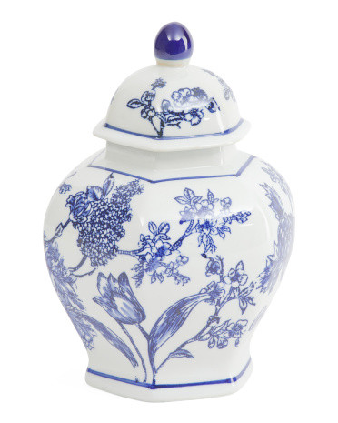 6.5x10 Floral Chinoiserie Ceramic Jar With Lid | TJ Maxx